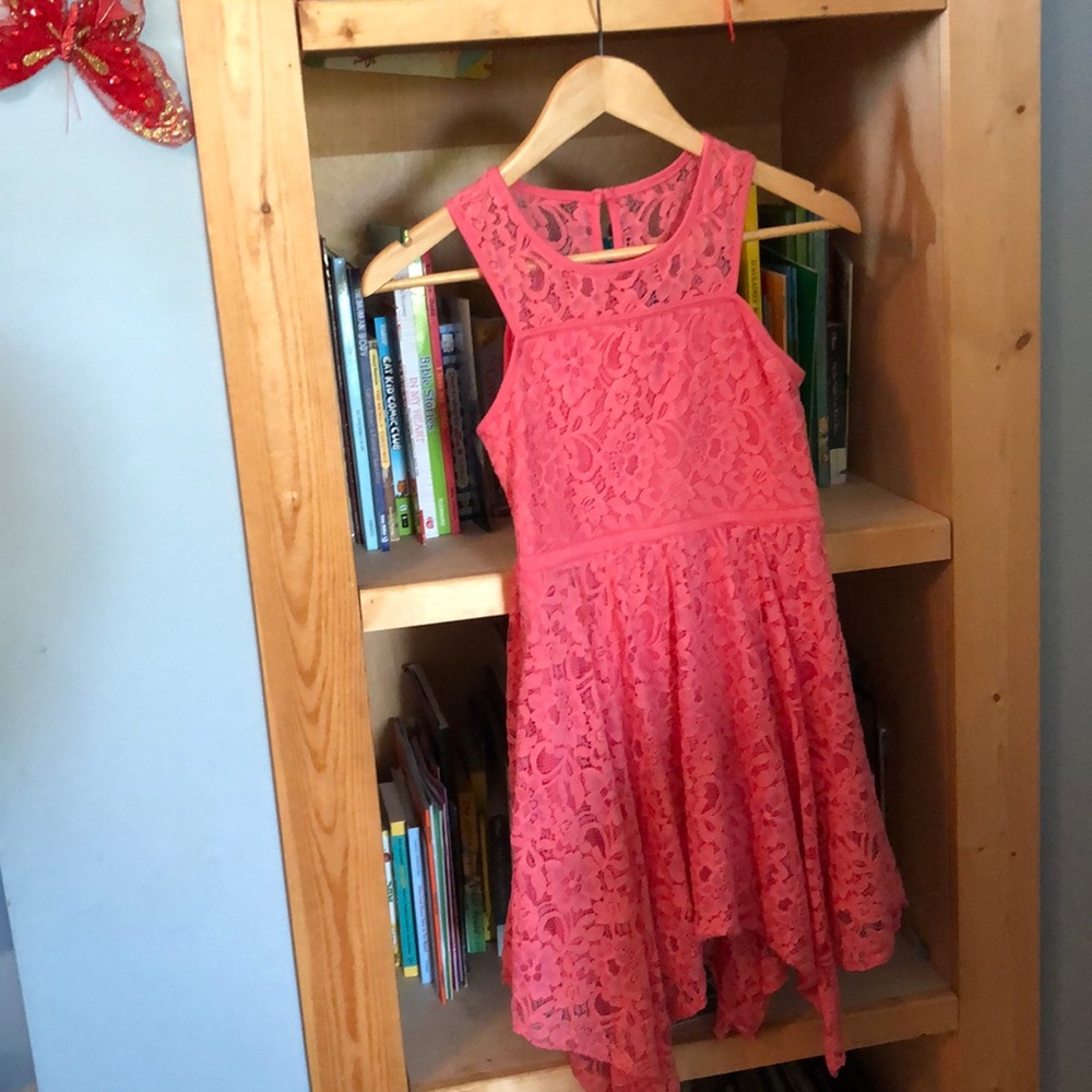 Girls Lacey pink dress